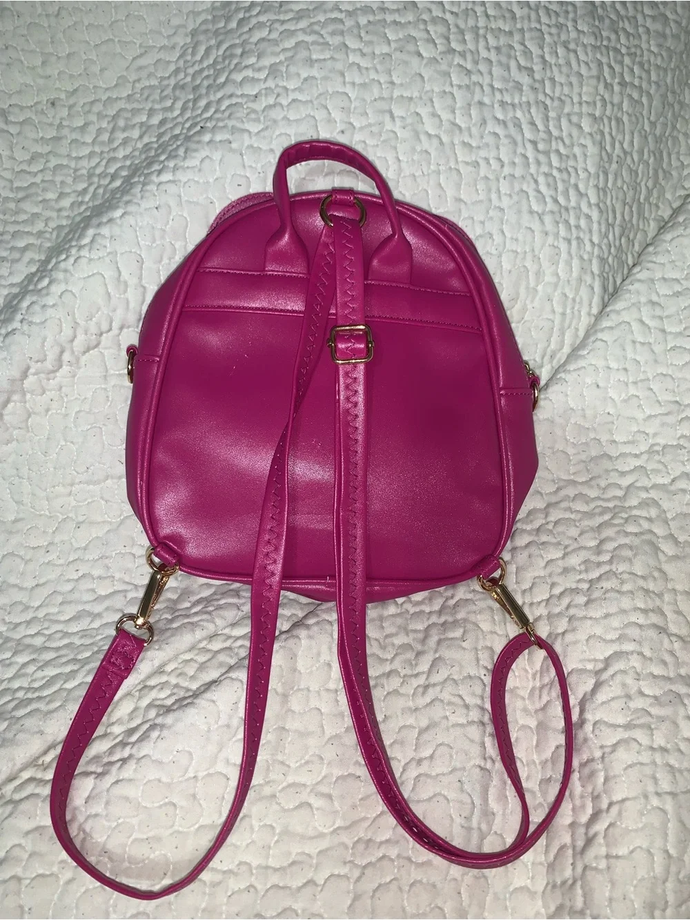 Hot Pink Mouse Ear Bow Convertible Mini Backpack Shoulder Purse